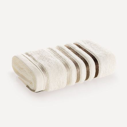 Toalha de Lavabo/Visita Fio Penteado Lumina Ivory/Greige