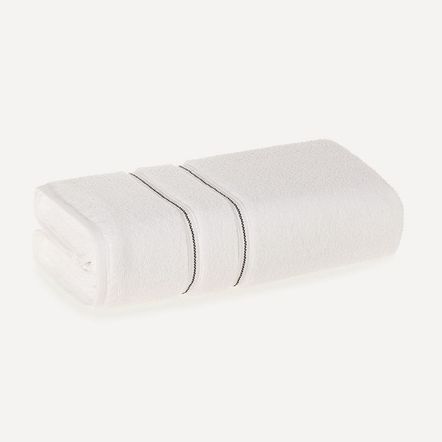 Toalha Banhão Fio Zero Twist 100% Algodão Plaza Branco/Preto