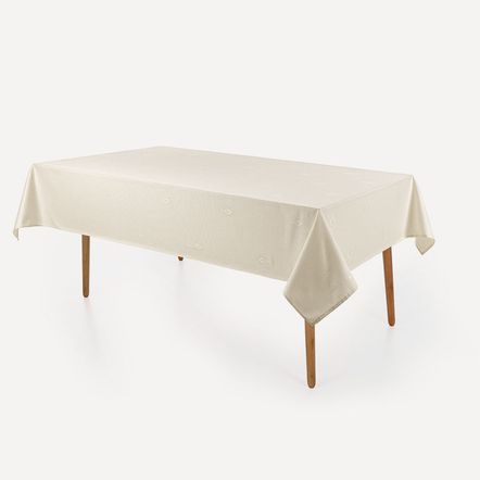 Toalha de Mesa Retangular Karsten 6 Lugares Celebra Desirée Pérola