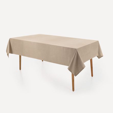 Toalha de Mesa Retangular Karsten 8 Lugares Celebra Desirée Taupe