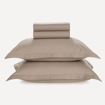 Jogo de Cama King Karsten 180 Fios Percal 100% Algodão Liss Castor