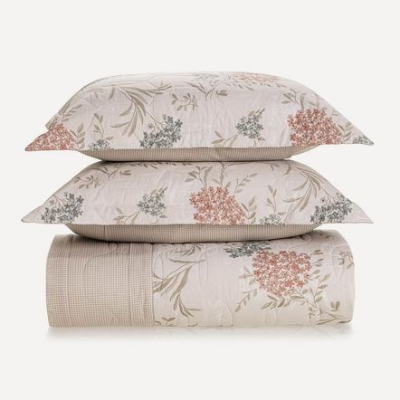 Colcha/Cobre Leito Queen Karsten com 2 Porta Travesseiros 180 Fios Percal 100% Algodão Verbena