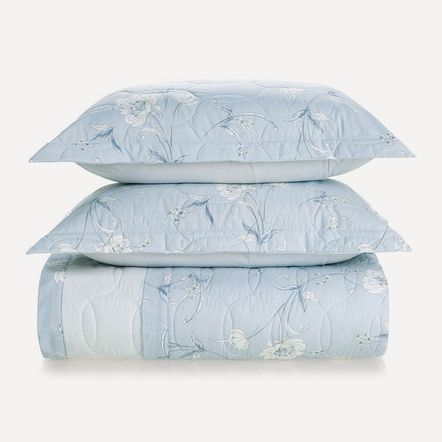 Colcha/Cobre Leito King Karsten com 2 Porta Travesseiros 180 Fios Percal 100% Algodão Anabela