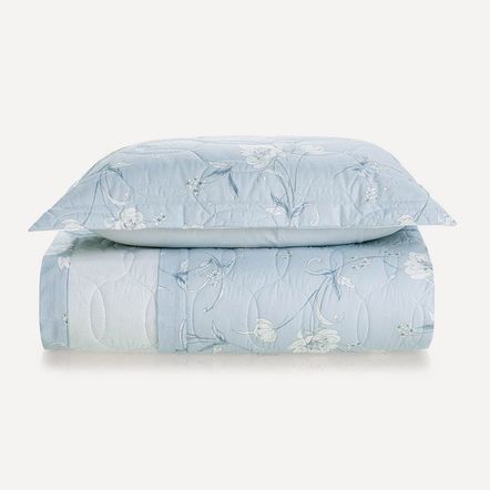 Colcha/Cobre Leito Solteiro Karsten com 1 Porta Travesseiros 180 Fios Percal 100% Algodão Anabela