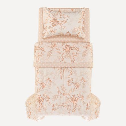 Edredom Solteiro Karsten 180 Fios Percal 100% Algodão Coralina