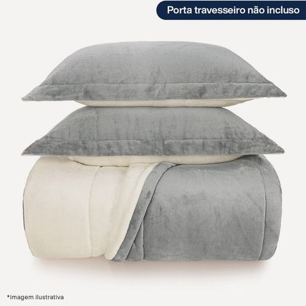 Edredom de Microfibra Queen Karsten Suri Cinza Médio