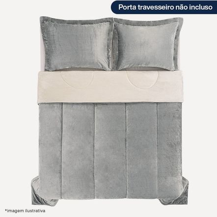 Edredom de Microfibra Casal Karsten Suri Cinza Médio