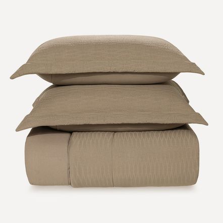 Colcha Casal com 2 Porta Travesseiros Melim Taupe