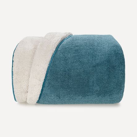 Cobertor de Microfibra Sherpa Dupla Face Casal Apolo Azul
