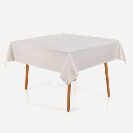 Toalha de Mesa Quadrada 8 Lugares Sempre Limpa Caetano Branco