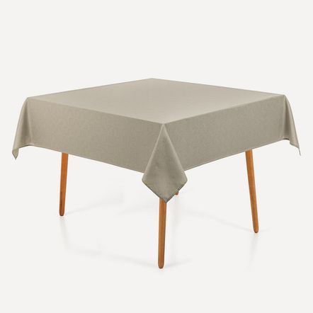Toalha de Mesa Quadrada 8 Lugares Sempre Limpa Caetano Cinza
