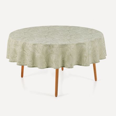 Toalha de Mesa Redonda 6 Lugares Sempre Limpa Aurora Alecrim