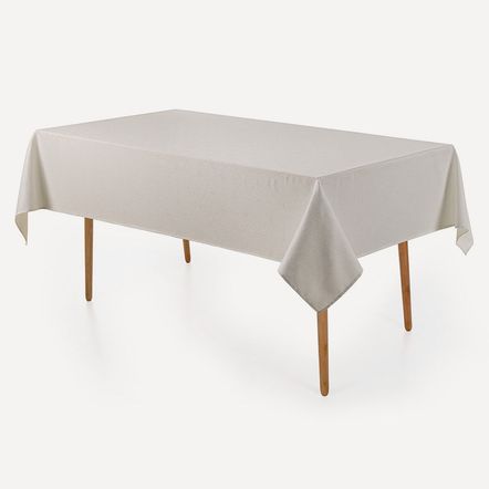 Toalha de Mesa Retangular 6 Lugares Sempre Limpa Caetano Branco