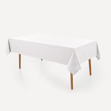 Toalha de Mesa Retangular 6 Lugares Easy Wash Veríssimo Branco