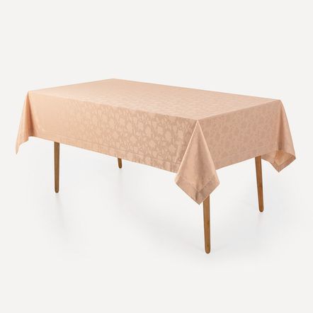 Toalha de Mesa Retangular 6 Lugares Easy Wash Victória Rosé