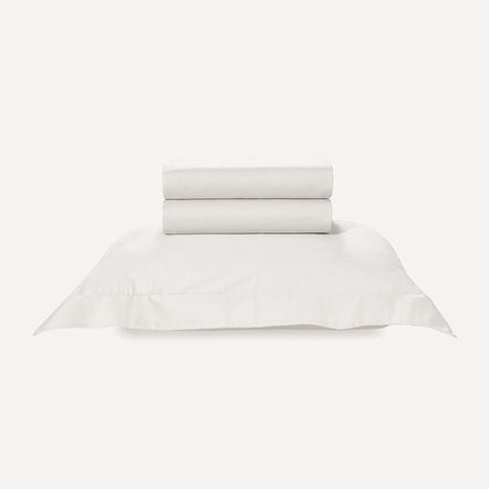 Jogo de Cama Solteiro 300 Fios 100% Algodão Bossa Branco