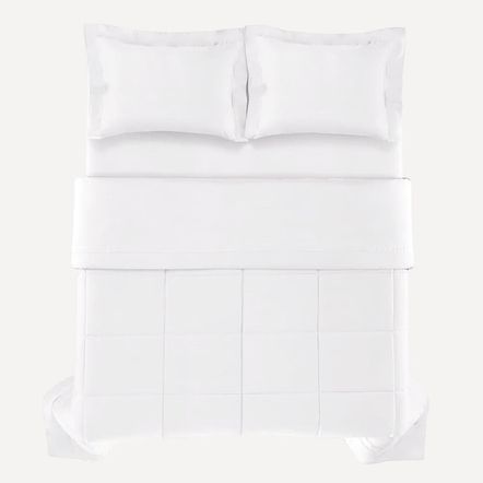 Edredom Casal 300 Fios 100% Algodão Bossa Branco