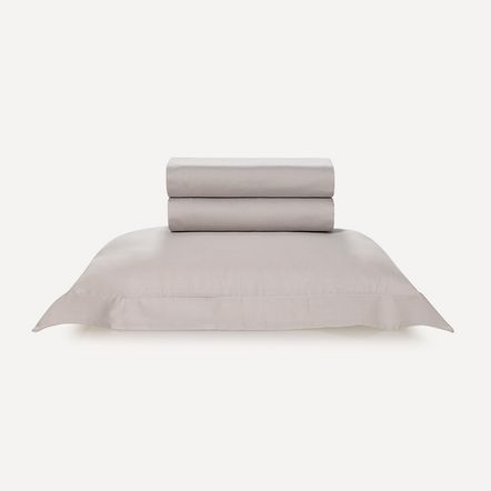 Jogo de Cama Solteiro 300 Fios 100% Algodão Bossa Prata