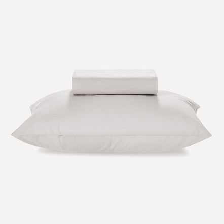 Lençol Solteiro com Elástico e Fronha 100% Algodão Matiza Branco