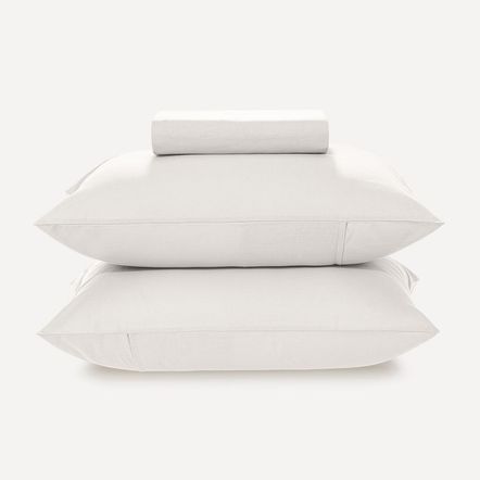 Lençol Queen com Elástico e Fronhas 100% Algodão Matiza Branco