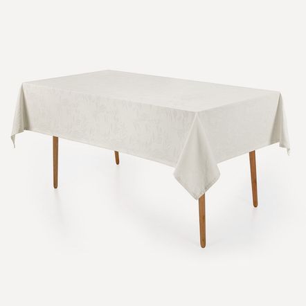 Toalha de Mesa Retangular 12 Lugares Anti Mancha Katherine Pérola