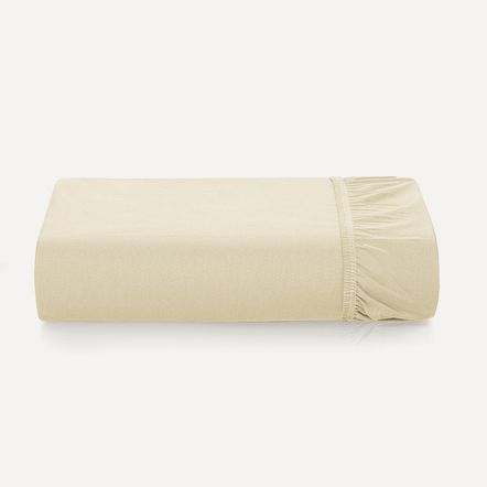 Lençol Solteiro com Elástico Avulso 100% Algodão Tom Bege