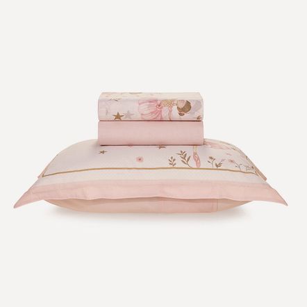 Jogo de Cama Infantil Solteiro 200 Fios 100% Algodão Alícia