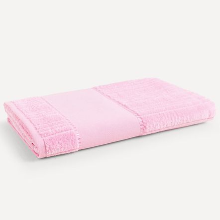 Toalha de Banho para Bordar Stella Rosa Begônia