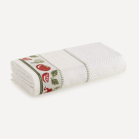 Pano de Prato Para Bordar Messina Sabor Natural Branco