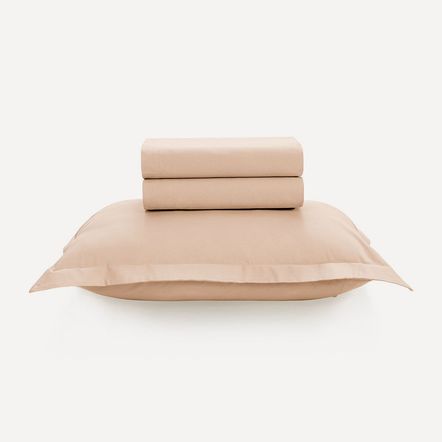 Jogo de Cama Solteiro 100% Algodão 200 Fios Tom Salmão