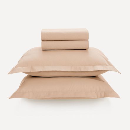 Jogo de Cama King 100% Algodão 200 Fios Tom Salmão