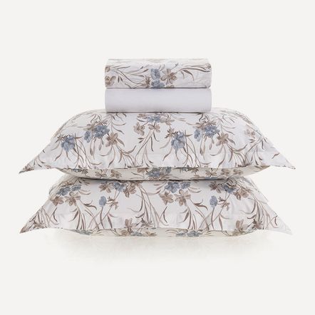 Jogo de Cama Queen 180 fios 100% Algodão Ania Branco