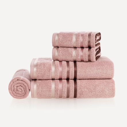 Jogo de Banho Gigante 5 Peças Fio Penteado Lumina Pétala/Rosa