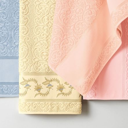 Toalha de Lavabo/Visita para Pintar Karsten Melina Rosa Quartzo