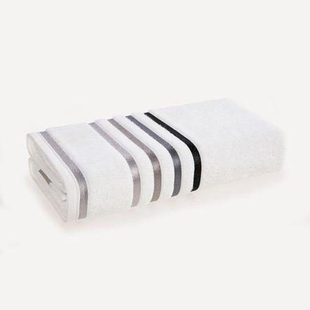 Toalha de Rosto Karsten Fio Penteado Lumina Branco/ Cinza