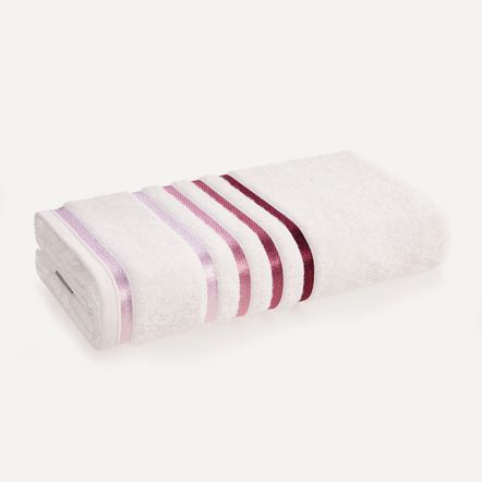 Toalha de Rosto Karsten Fio Penteado Lumina Branco/ Rosa