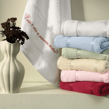 Toalha de Lavabo Para Pintar Passa Fitas I Rosa Quartzo