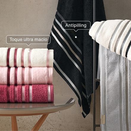 Jogo de Banho e Rosto Fio Penteado Lumina Branco