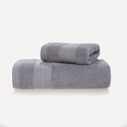 Jogo de Banho e Rosto 100% algodão Empire Cinza Urbano