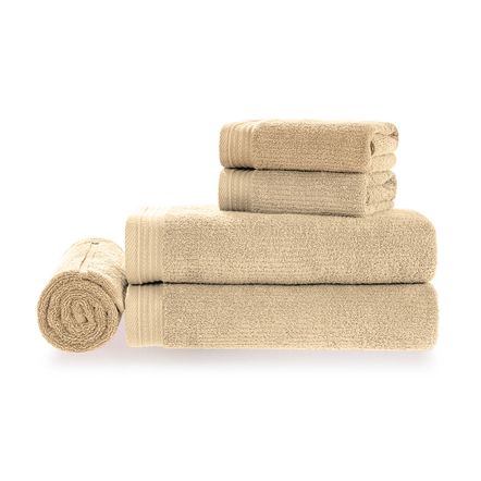 Jogo de Banho Gigante Fio Penteado 5 Peças Imperial Areia