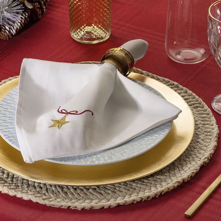 Kit 2 Guardanapos de Natal Estrela-guia Branco