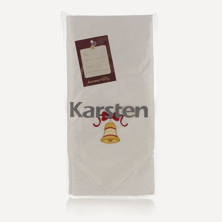 Kit 2 Guardanapos de Natal com Bordado Sinos Branco