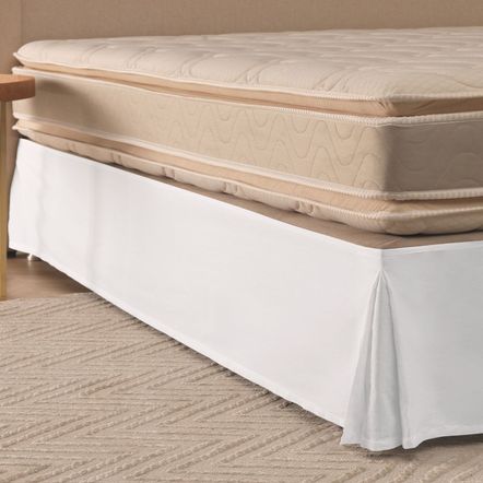 Saia para Cama Box com Elástico Solteiro King Mila Branco