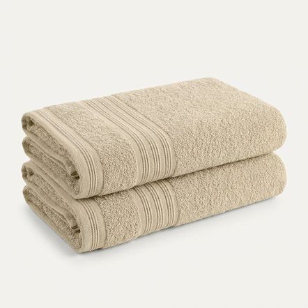 Kit 2 Toalhas de Banho 100% Algodão Sintra Grão