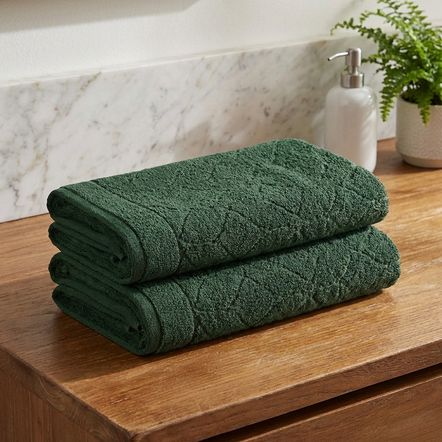 Kit 2 Toalhas de Rosto 100% Algodão Cameron Selva