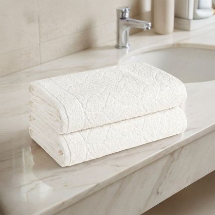 Kit 2 Toalhas de Rosto 100% Algodão Cameron Branco