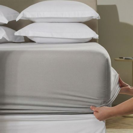 Lençol Queen com Elástico Avulso 100% Algodão Tom Titânio