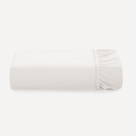 Lençol Solteiro King com Elástico Avulso 100% Algodão Tom Branco