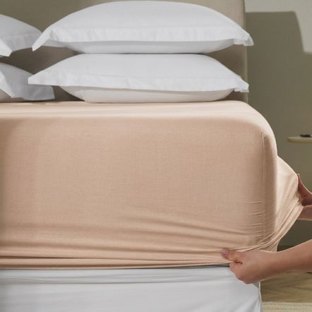 Lençol de Elástico Avulso King 200 Fios 100% Algodão Tom Rosé