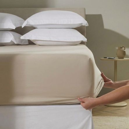 Lençol de Elástico Avulso Solteiro 300 Fios 100% Algodão Bossa Areia